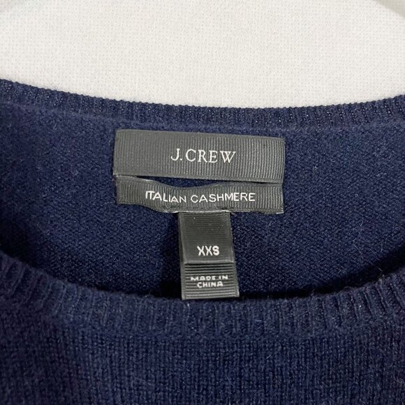 J. Crew Italian Cashmere Navy Blue Crewneck Pullover Sweater - Size XXS - Picture 3 of 6